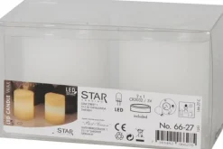 Blockljus STAR T LED May 6cm vit 2/fp