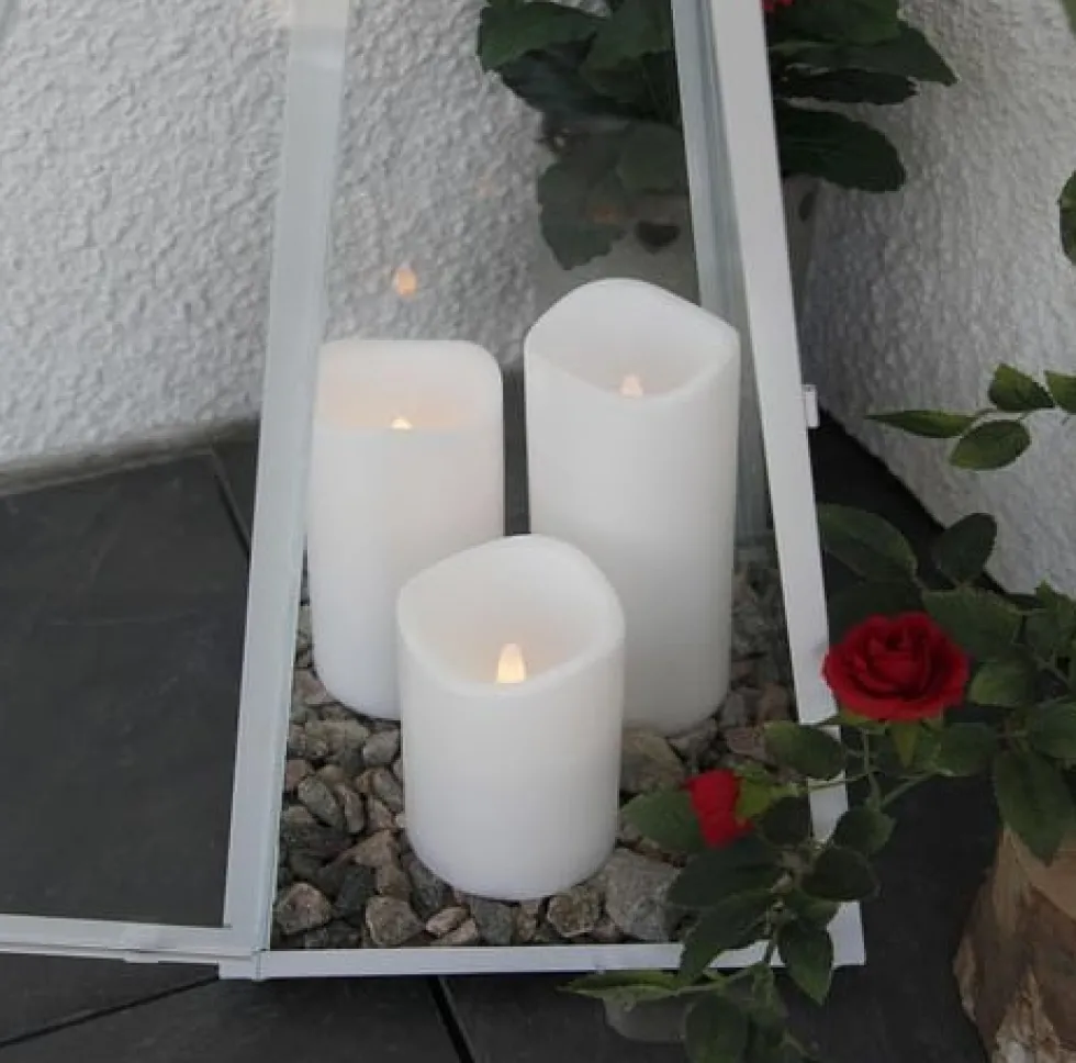 Blockljus STAR T LED Paul 15cm vit