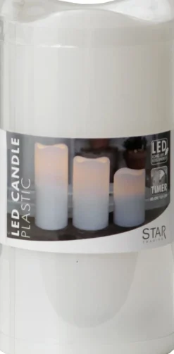 Blockljus STAR T LED Paul 15cm vit