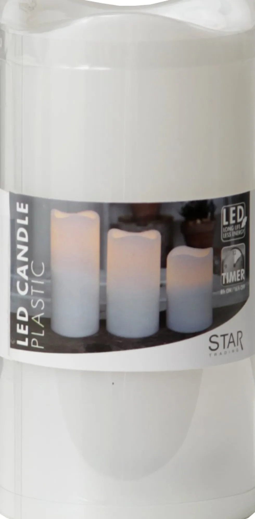 Blockljus STAR T LED Paul 15cm vit