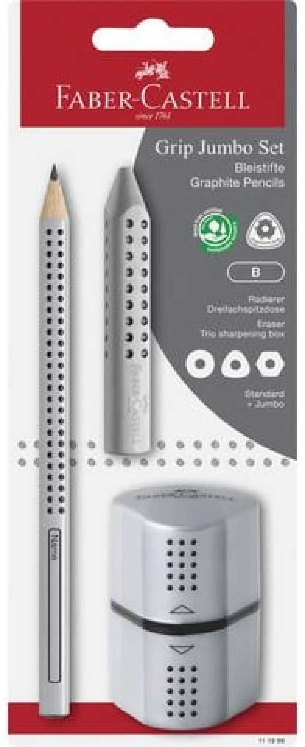 Blyertspenna Jumbo Grip Silver set