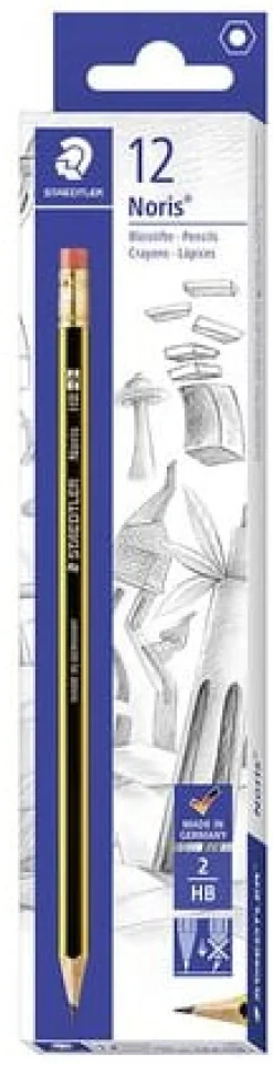 Blyertspenna STAEDTLER topgummi HB 12/fp