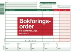 Bokföringsorder A5 Liggande utan kopia, 50 blad, 10st