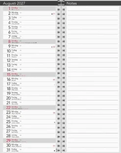Bordskalender Elegant 2027 spiral