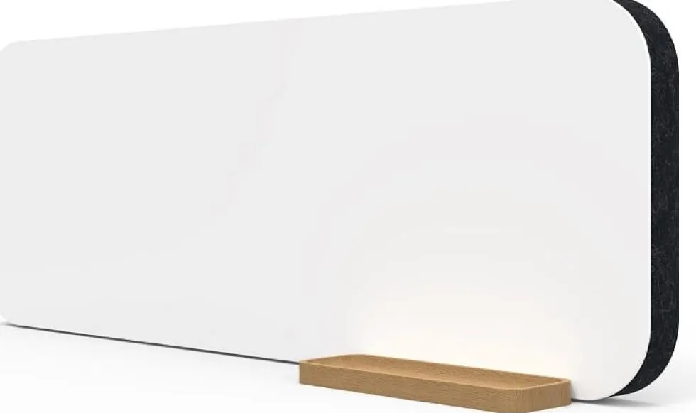 Bordsskärm & Skrivtavla Mood Fabric Table, 1000x350mm, Vit/Svart