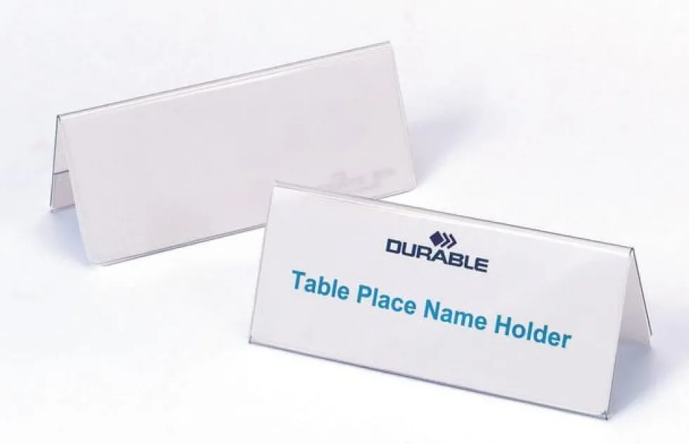 Bordsskylt Durable, dubbelsidig, 150x61mm, 25/fp