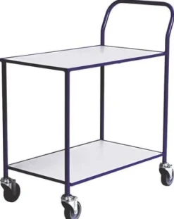Bordsvagn Blå/Vit, helsvetsad, 2 hyllplan