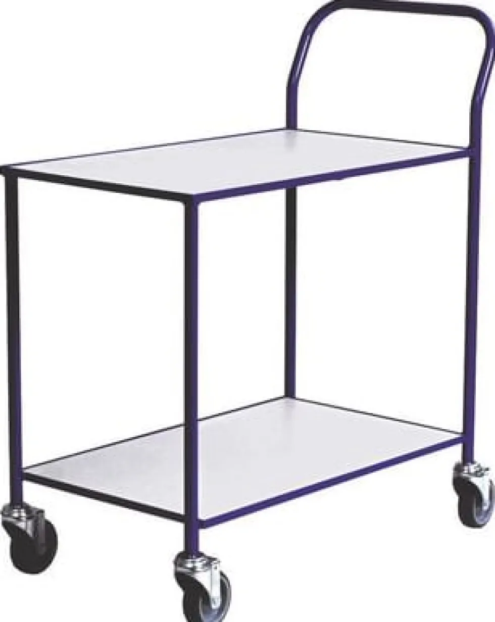 Bordsvagn Blå/Vit, helsvetsad, 2 hyllplan