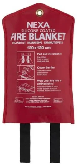 Brandfilt NEXA silikon 120x120cm röd