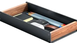 Brevkorg ALBA svart aluminium valnöt