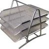 Brevkorgsset Nät Silver, metall, 3 fack, 300x360x260mm
