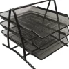 Brevkorgsset Nät Svart, metall, 3 fack, 300x360x260mm