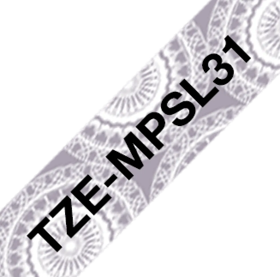 Brother 12mm x 4m Silver lace pattern tape