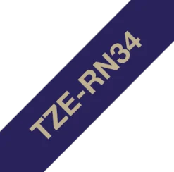 Brother TZeR tape 12mm x 4m gold on dark blue