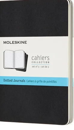 Cahier Journal Dotted Pocket Svart 3-Pack