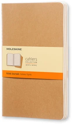Cahier Journal Linjerad Large Kraft 3-Pack