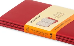 Cahier Journal Linjerad Pocket Röd 3-Pack