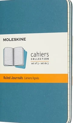 Cahier Journal Linjerad Pocket Brisk Blue 3-Pack