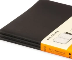 Cahier Journal Linjerad Pocket Svart 3-Pack