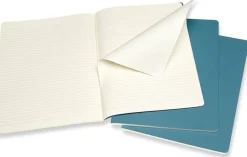 Cahier Journal Linjerad XL Brisk Blue 3-Pack