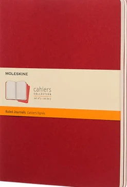 Cahier Journal Linjerad XL Röd 3-Pack