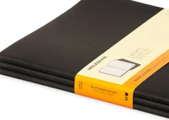 Cahier Journal Linjerad XL Svart 3-Pack