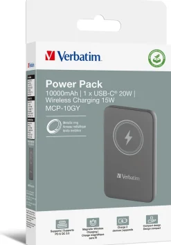 Charge ´n´ Go Magnetic Wireless Powerbank 10000, Grey