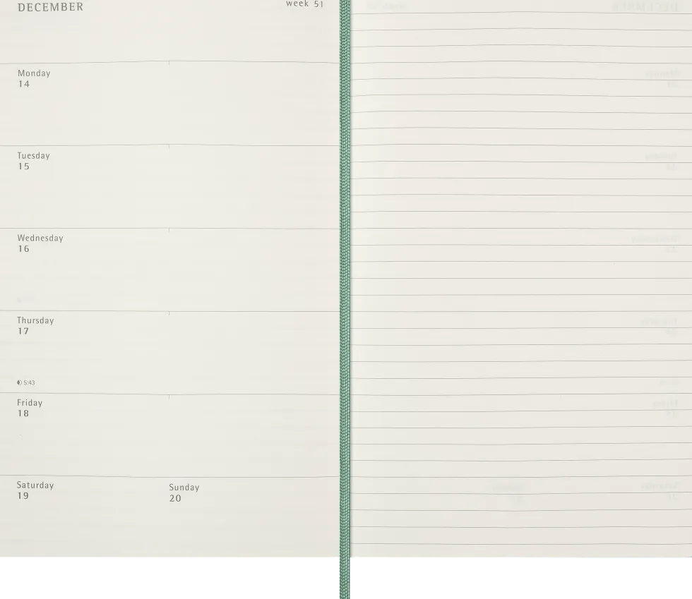 Classic Hard 18M 26/27 Week Note Large Sage Green