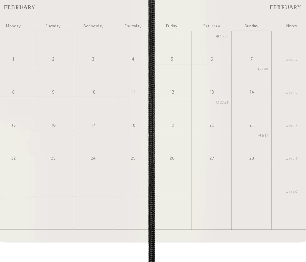Classic Soft 12M MonthNote Pocket Svart 2027