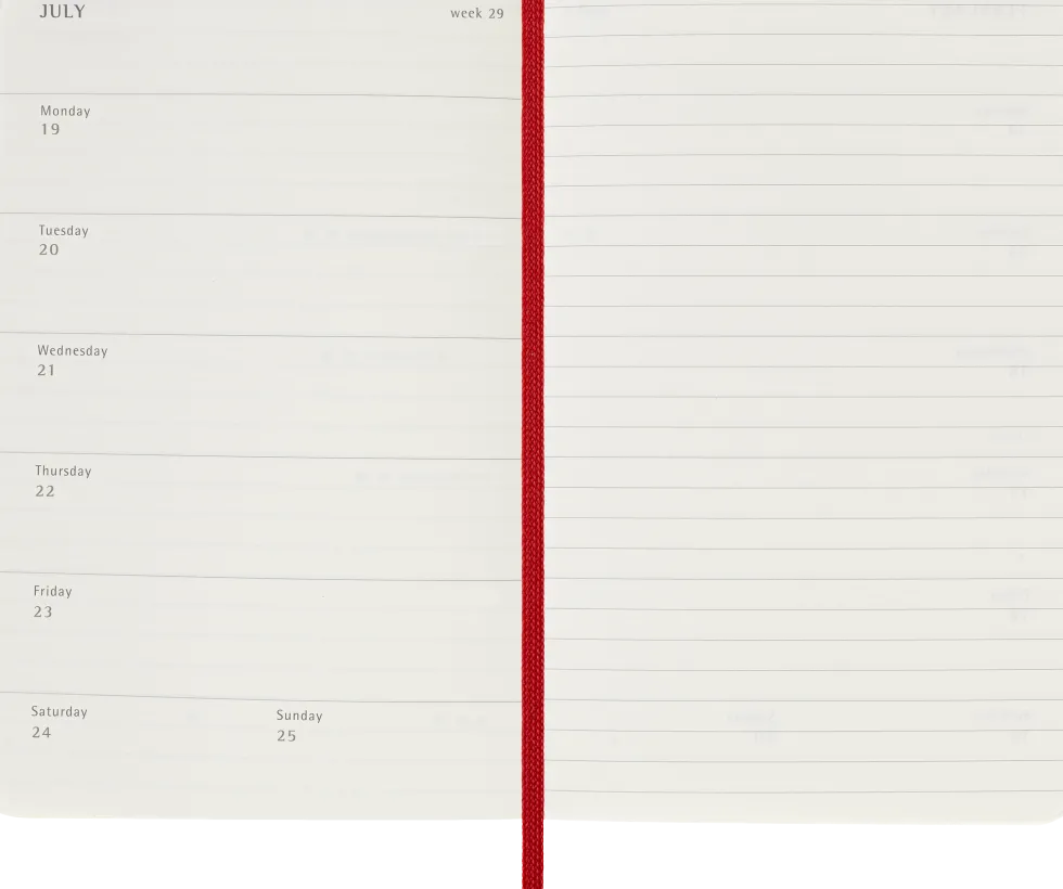 Classic Soft 12M Week Note Pocket Röd 2027