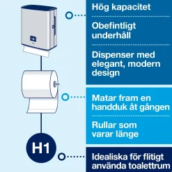 Dispenser Handduk TORK Matic H1 Intuition Sensor, rostfri