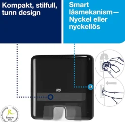Dispenser Handduk TORK Xpress Mini H2, svart