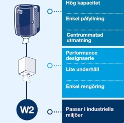 Dispenser Industritork TORK Maxi W2, röd/svart