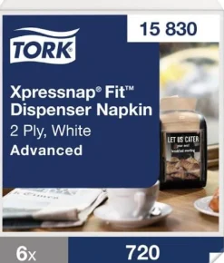 Dispenserservett TORK Xpressnap N14 vit 720/FP