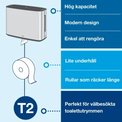 Dispenser Toalettpapper TORK Jumbo Mini T2 rostfri