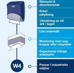 Dispenser Torkduk TORK W4, vit/turkos