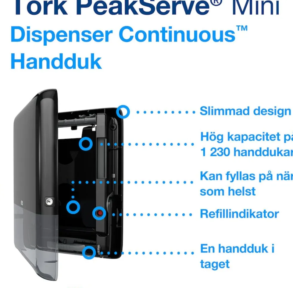 Dispenser TORK H5 Handduk PeakServe, svart