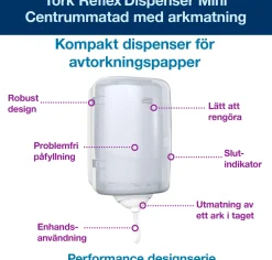 Dispenser TORK M3 Reflex Mini vit