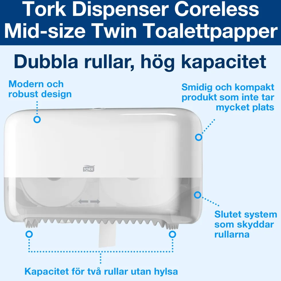 Dispenser TORK T7 Coreless Twin vit