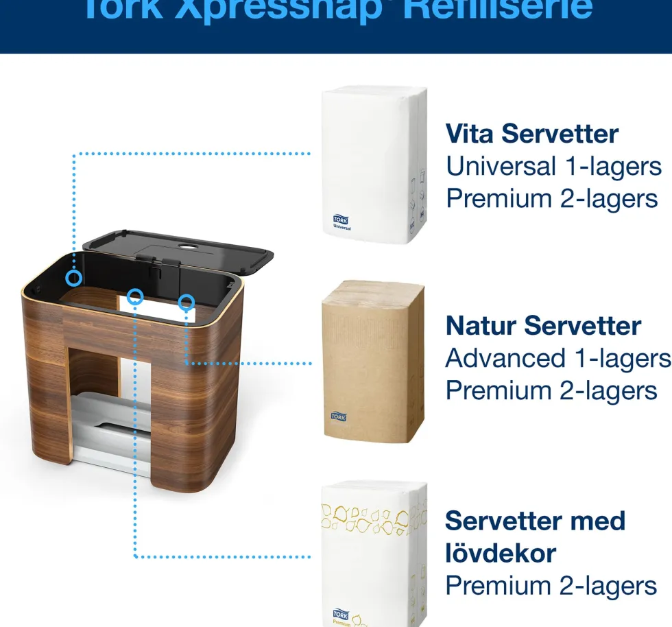 Dispenser TORK Xpressnap N4, valnöt