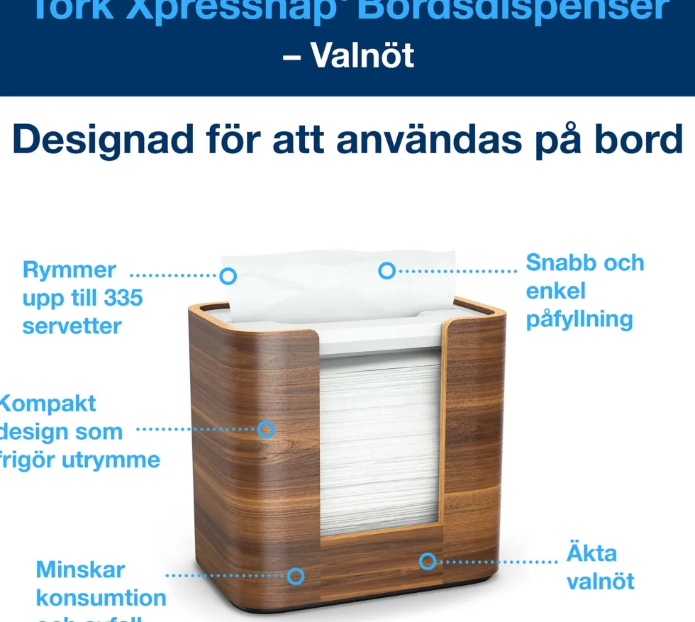 Dispenser TORK Xpressnap N4, valnöt