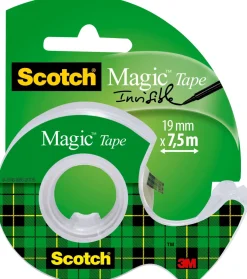 Dokumenttejp Scotch Magic 810 + Hållare, osynlig, 19mm x 7,5m