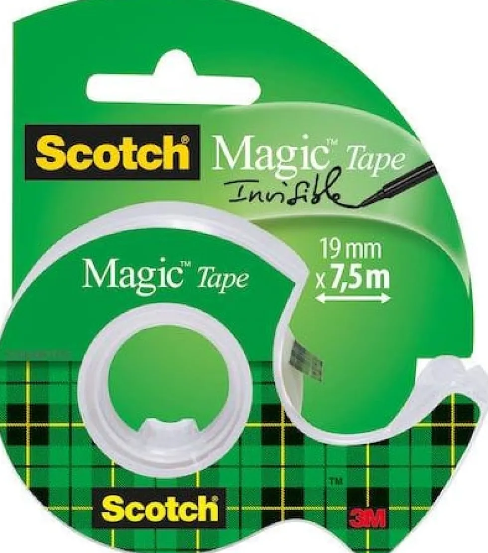Dokumenttejp Scotch Magic 810 + Hållare, osynlig, 19mm x 7,5m