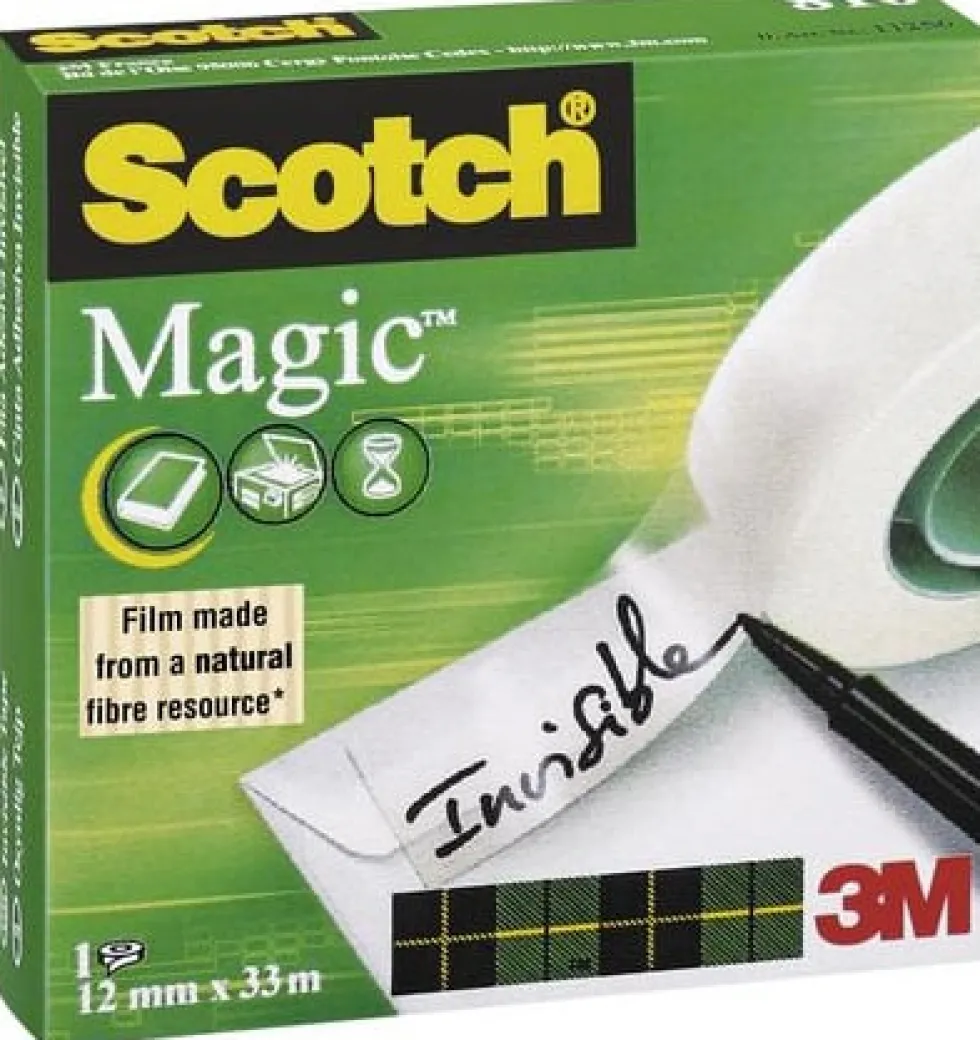 Dokumenttejp Scotch Magic 810, osynlig, 12mm x 33m