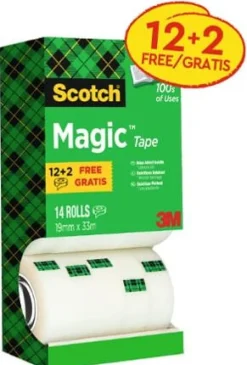 Dokumenttejp Scotch Magic 810, osynlig, 19mm x 33m, 14/fp