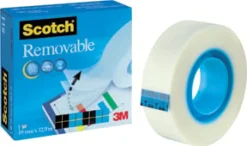 Dokumenttejp Scotch Removable Magic 811, osynlig, 19mm x 33m
