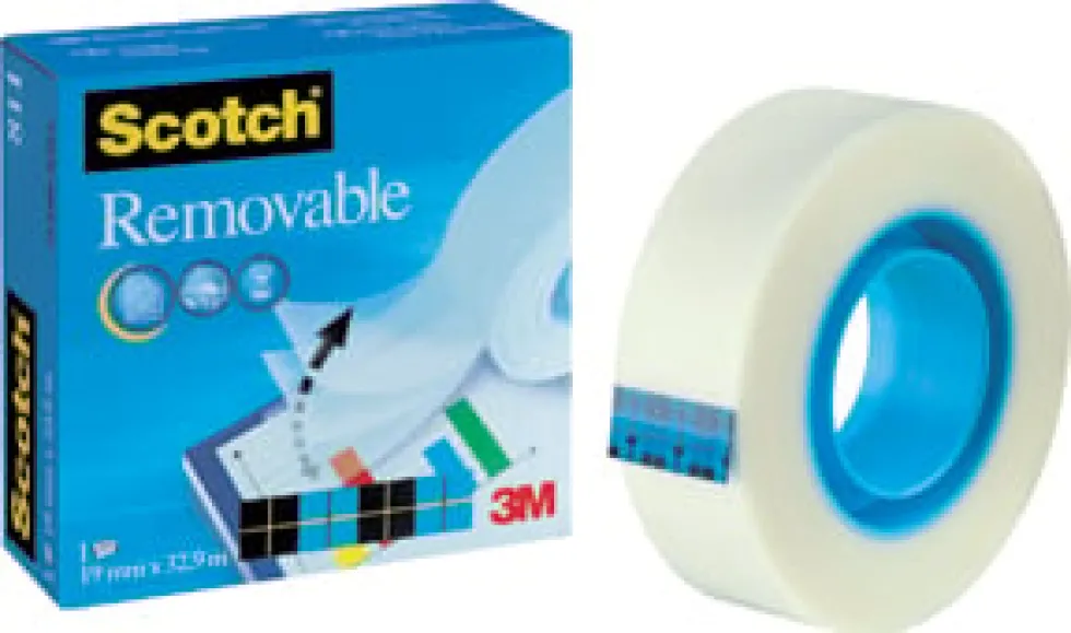 Dokumenttejp Scotch Removable Magic 811, osynlig, 19mm x 33m