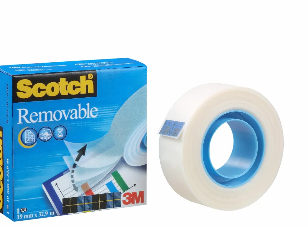 Dokumenttejp Scotch Removable Magic 811, osynlig, 19mm x 33m