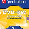 DVD+RW Verbatim Jewelcase, 4,7Gb, 5/fp