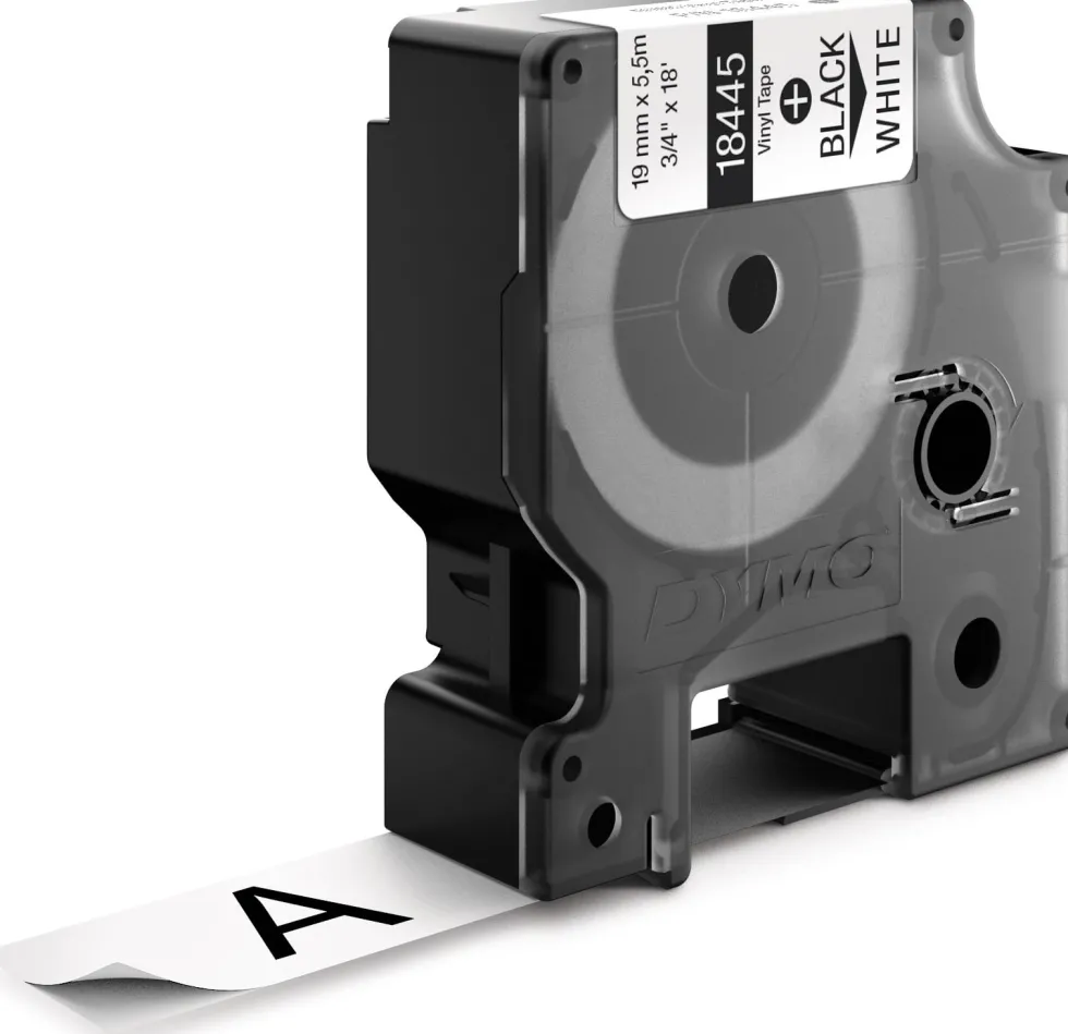 DYMO Rhino Industriell Tejp Färgad Vinyl 19mm x 5.5m svart p